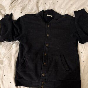 Taylor Stitch Bomber Jacket in Black Fleece, sz 38